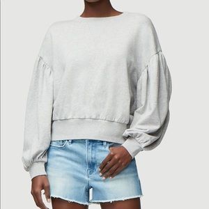 Frame shirred sleeve sweatshirt grey size S
